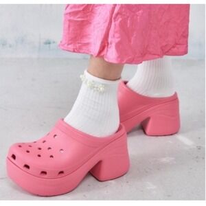 Crocs Classic Siren Platform Clogs Hyper Pink Womens 12 Mens 10 High Heel Mule